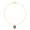 Bracelet or 375 jaune or camées marrons 18cm