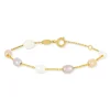 Bracelet or 375 jaune perles de culture de Chine multicolores 18 cm