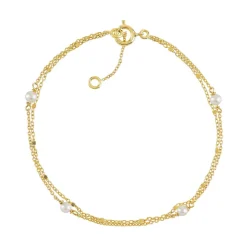 Bracelet or 375 jaune perles de culture de Chine 18 cm