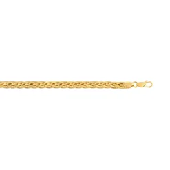 Bracelet or 750 jaune poli maille palmier 19 cm