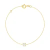 Bracelet or 375 jaune zirconia blanc