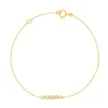 Bracelet or 375 jaune zirconias blancs 18,5 cm