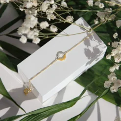 Bracelet or 375 or jaune diamant 18 cm