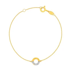 Bracelet or 375 or jaune diamant 18 cm