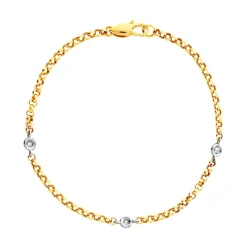 Bracelet 2 ors 750 diamants 18,5 cm