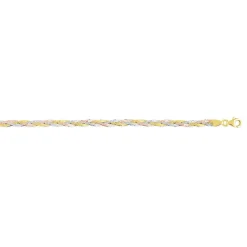 Bracelet 3 ors 375 tressé 18 cm