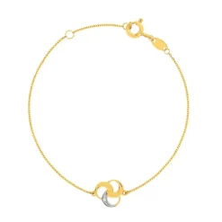 Bracelet or 375 2 tons diamant 18 cm