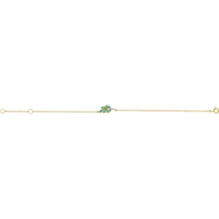 Bracelet or 375 2 tons émeraudes et diamants 18,5 cm