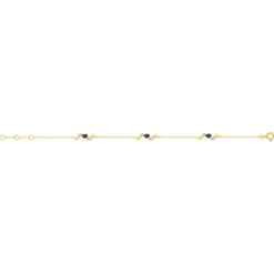 Bracelet or 375 2 tons saphirs et diamants 19 cm