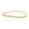 Bracelet plaque or 2 tons zirconias 60mm