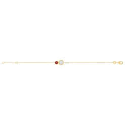 Bracelet plaqué or agate zirconia 18 cm