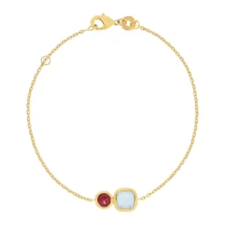 Bracelet plaqué or agate zirconia 18 cm
