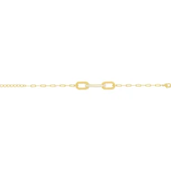 Bracelet plaqué or anneaux laque blanche 18cm