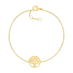 Bracelet plaqué or arbre de vie 19 cm