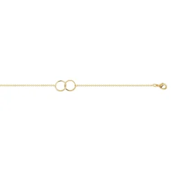 Bracelet plaqué or cercles entrelacés 19 cm