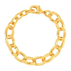 Bracelet plaqué or 19 cm maillons ronds