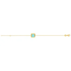 Bracelet plaqué or jaune amazonite 18 cm.