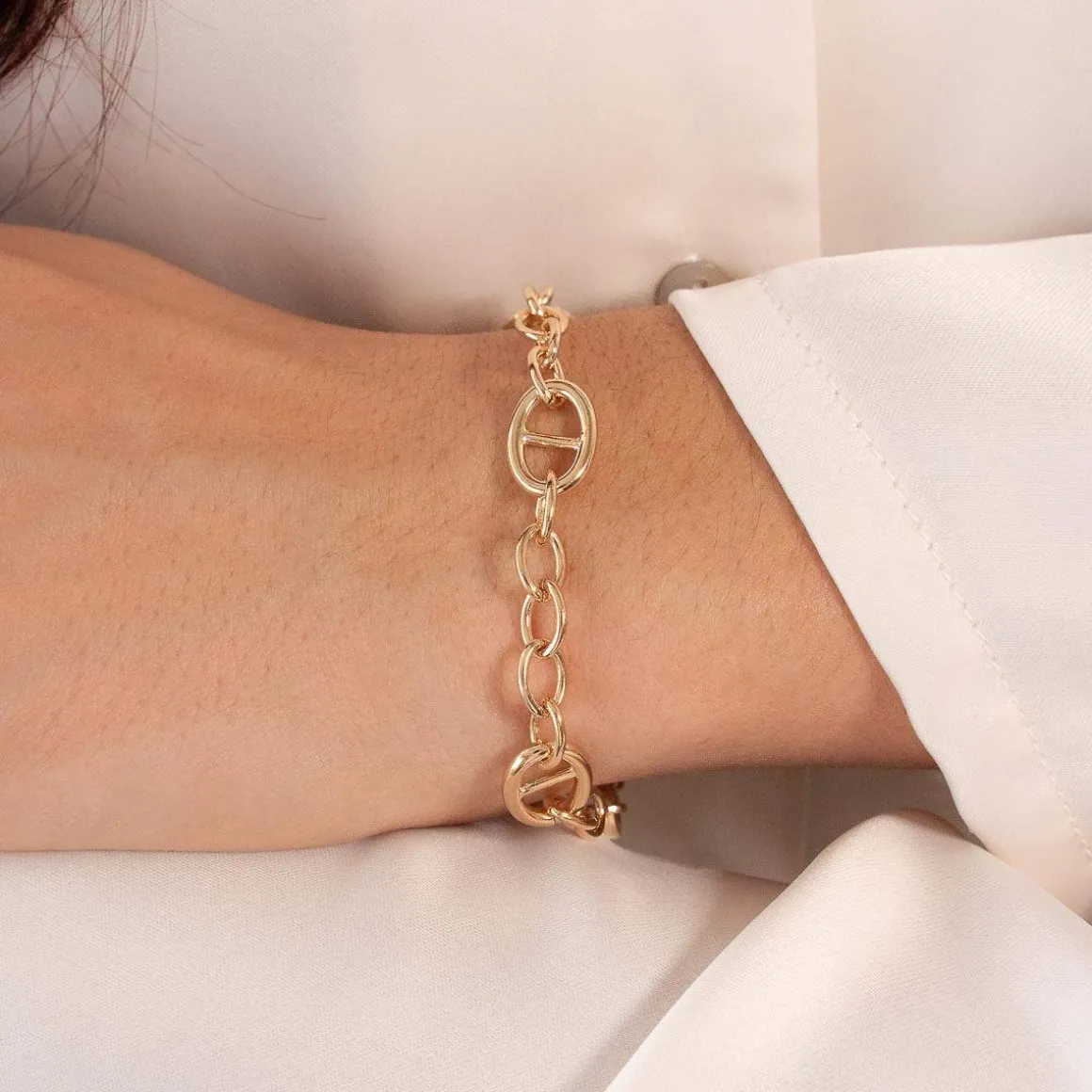 Bracelet plaqué or jaune 18cm