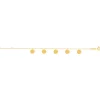 Bracelet plaqué or jaune, disques en pampille 18 cm