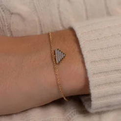 Bracelet plaqué or jaune et ziconias 19cm