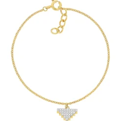 Bracelet plaqué or jaune et ziconias 19cm