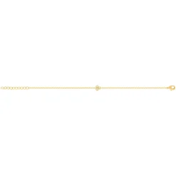 Bracelet plaqué or jaune et zirconias 19cm