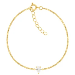 Bracelet plaqué or jaune et zirconias 20cm