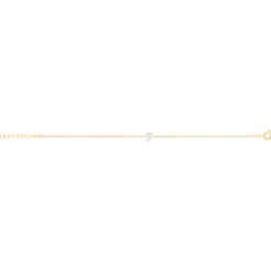 Bracelet plaqué or jaune et zirconias 20cm
