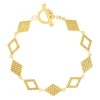 Bracelet plaqué or jaune losanges 18cm