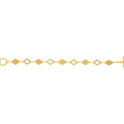 Bracelet plaqué or jaune losanges 18cm