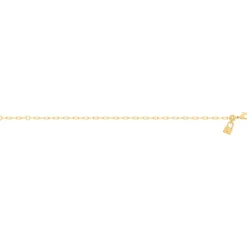 Bracelet plaqué or jaune motif cadenas zirconia 18 cm