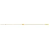 Bracelet plaqué or jaune, motif fleur zirconia 18 cm