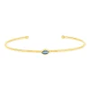 Bracelet plaqué or jaune pierre synthetique bleue 58 mm