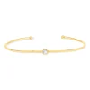 Bracelet plaqué or jaune pierre synthétique bleue 58 mm