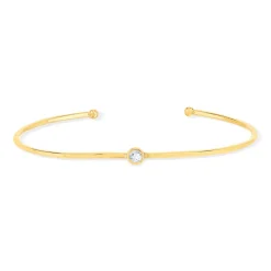 Bracelet plaqué or jaune pierre synthétique bleue 58 mm