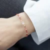 Bracelet plaqué or jaune quartz rose perles rocaille 18 cm