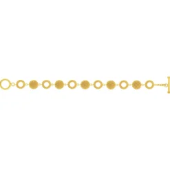Bracelet plaqué or jaune ronds 18,5cm