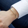 Bracelet plaqué or jaune zirconias 58 mm