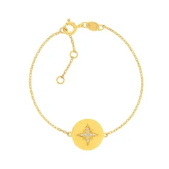 Bracelet plaqué or jaune zirconias 18 cm