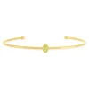 Bracelet plaqué or jonc pierre synthétique verte