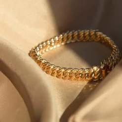 Bracelet plaqué or maille américaine 21 cm