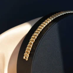 Bracelet plaqué or maille américaine 21 cm