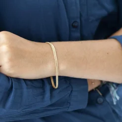 Bracelet plaqué or maille anglaise 18 cm
