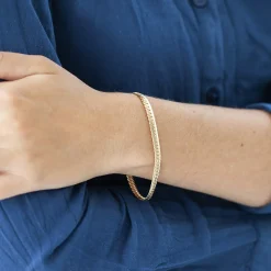 Bracelet plaqué or maille anglaise 18 cm