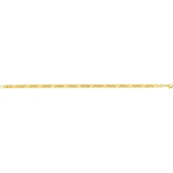 Bracelet plaqué or maille cheval alternée triple 19 cm