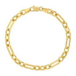 Bracelet plaqué or maille forçat allongée 19 cm
