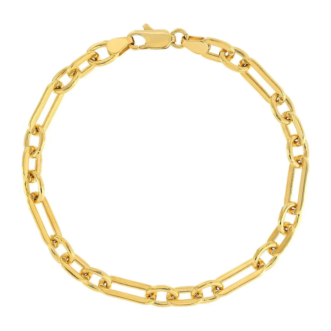Bracelet plaqué or maille forçat allongée 19 cm