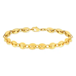 Bracelet plaqué or maille grain de café 21 cm