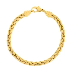 Bracelet plaqué or maille palmier 19 cm.
