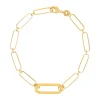 Bracelet plaqué or maille trombone 18 cm